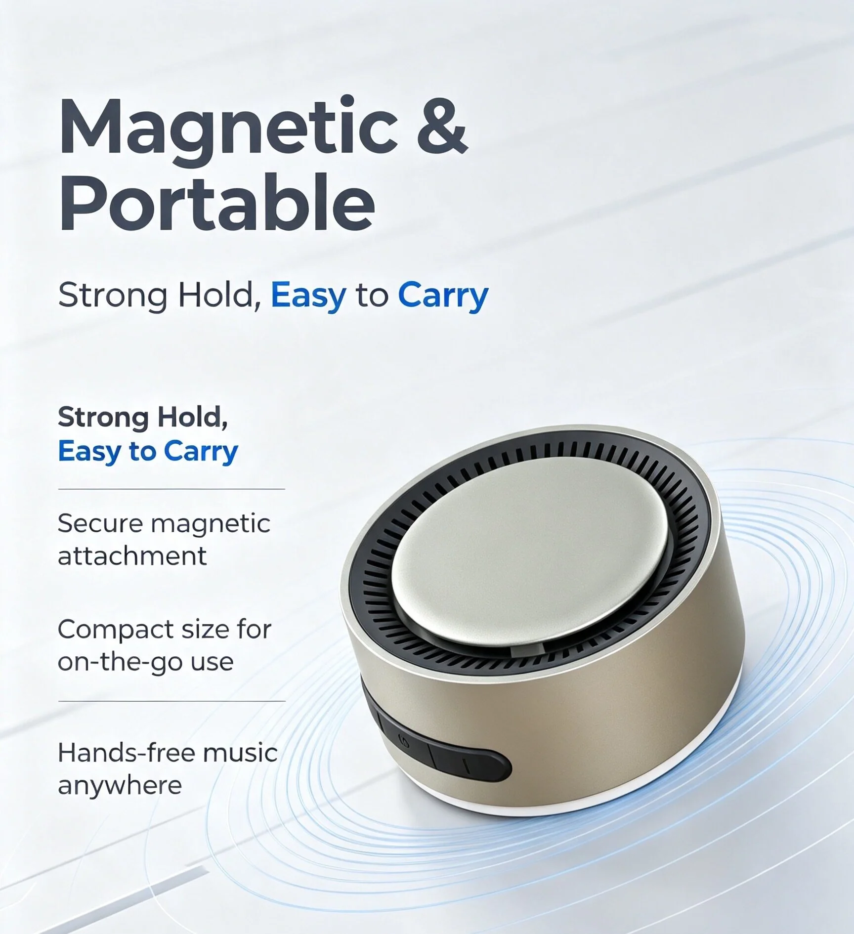 Patented Aluminum Alloy Magnetic Qi Wireless Charger Bluetooth Speaker