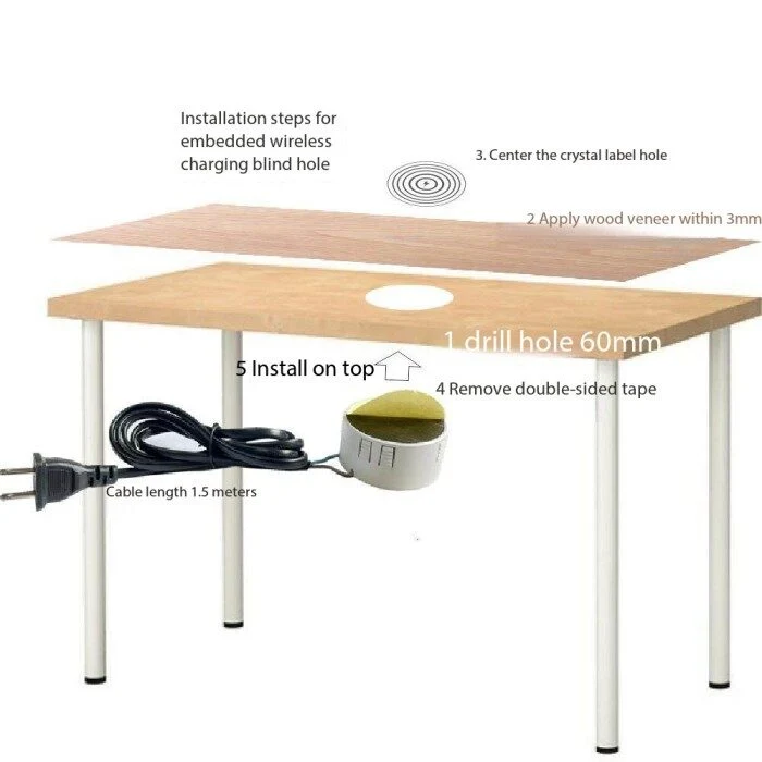 Hidden furniture wireless charger