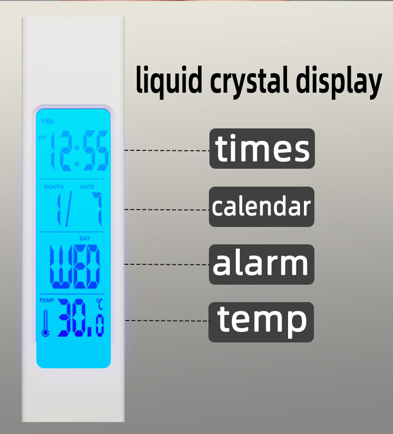 Multi‑Function LED Desk Lamp with 15W Wireless Charger, Clock Alarm Temperature Display, Pen Holder & USB Output