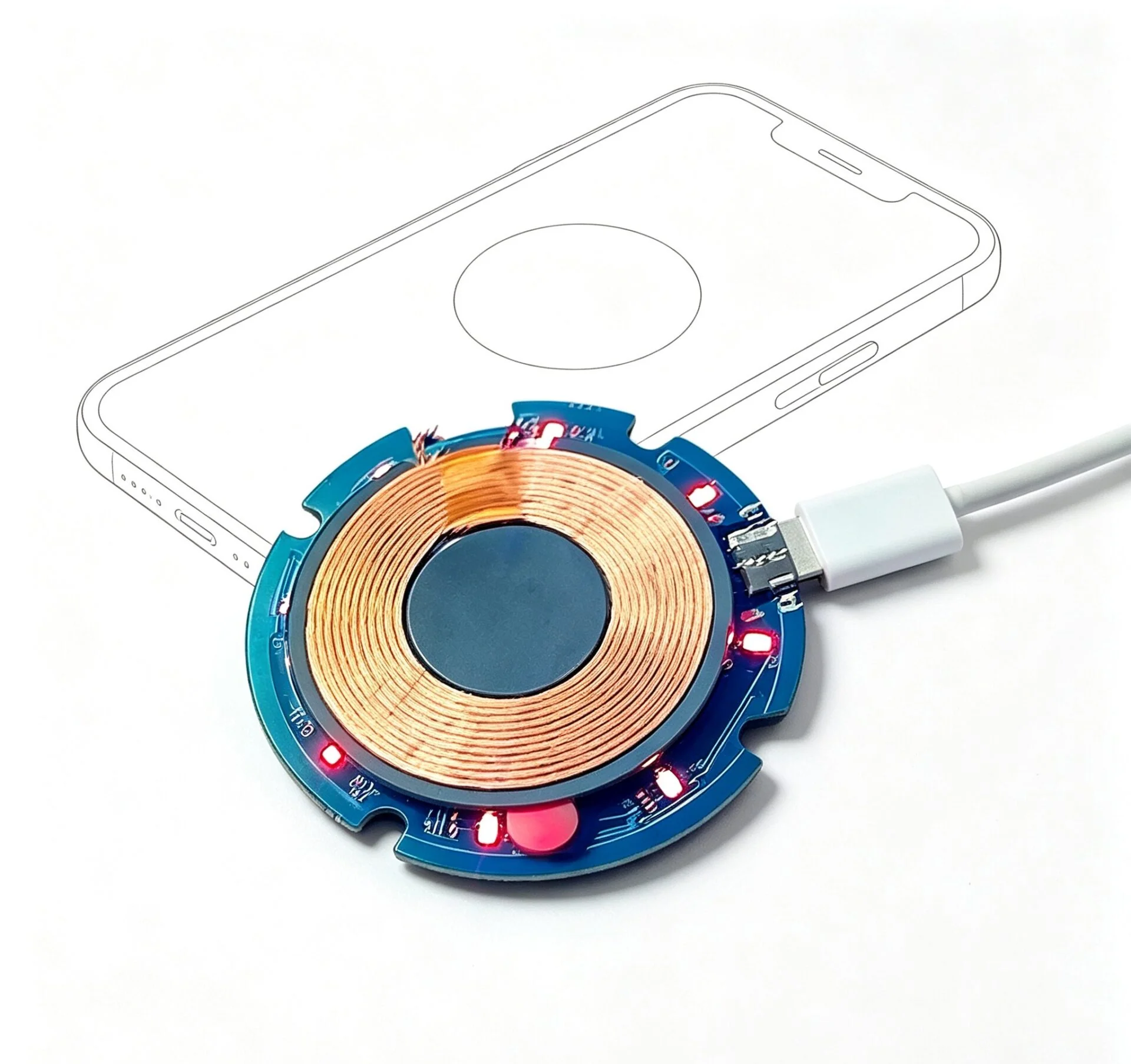 25W Qi2‑certified Mag-Safe Magnetic Wireless Charging Module with RGB light