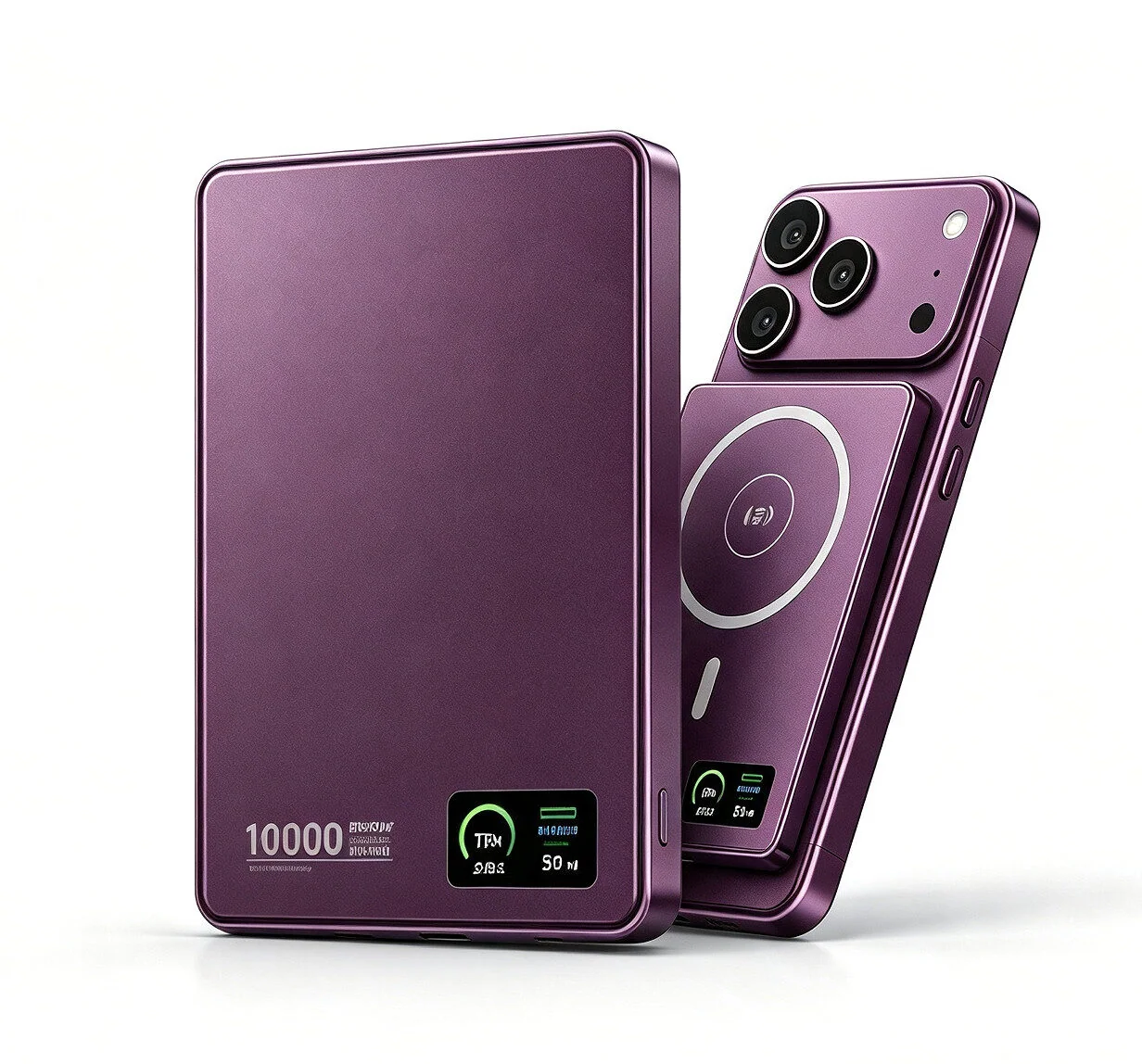 semi-solid battery Ultra Thin Qi2.2 Magnetic Power Bank | 25W iphone wireless Fast Charge PD30W + Smart Watch Charging + TFT Real-time Display