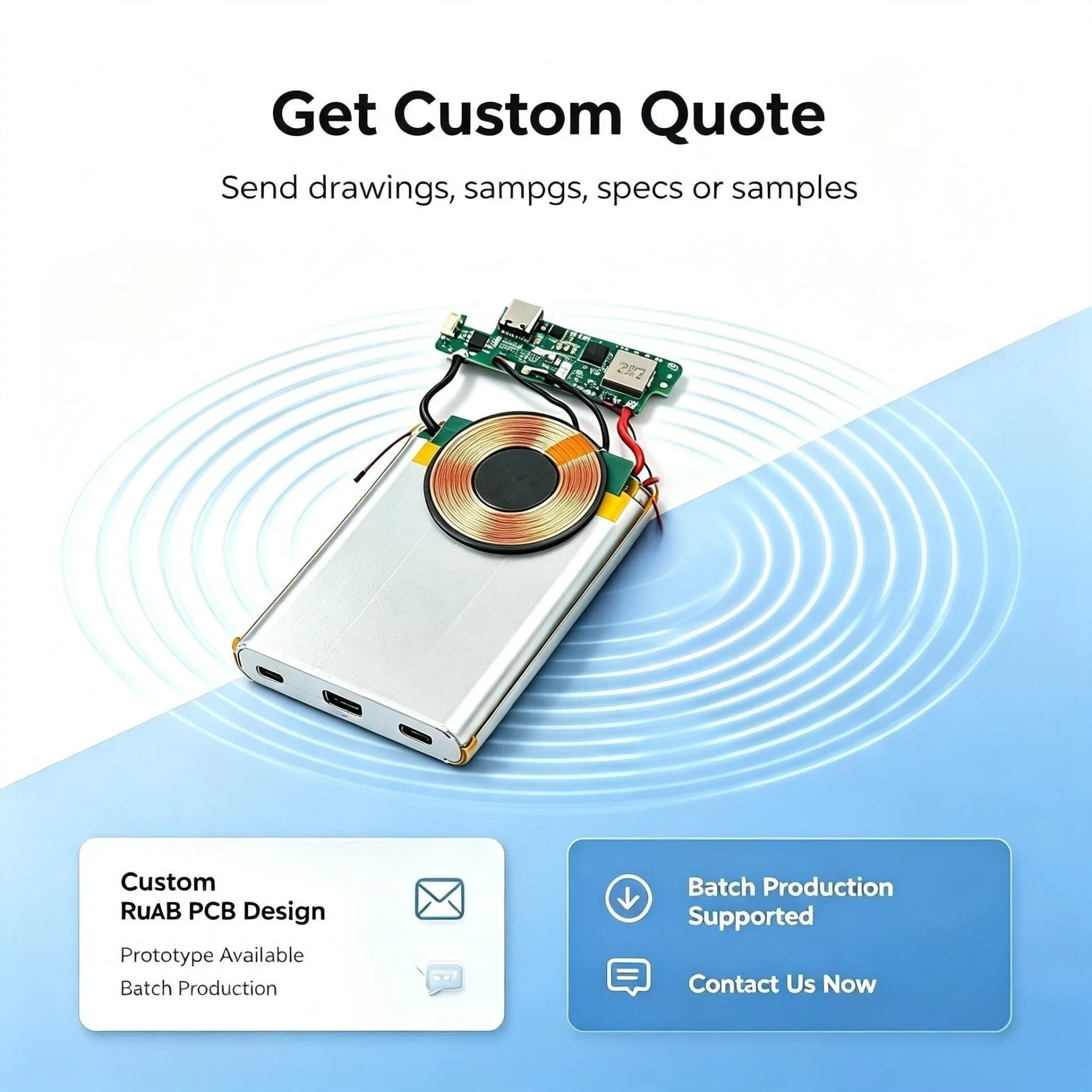 Custom Magnetic Wireless Power Bank Module | Professional PCB Design & Solution Development | Custom Size & Function Support