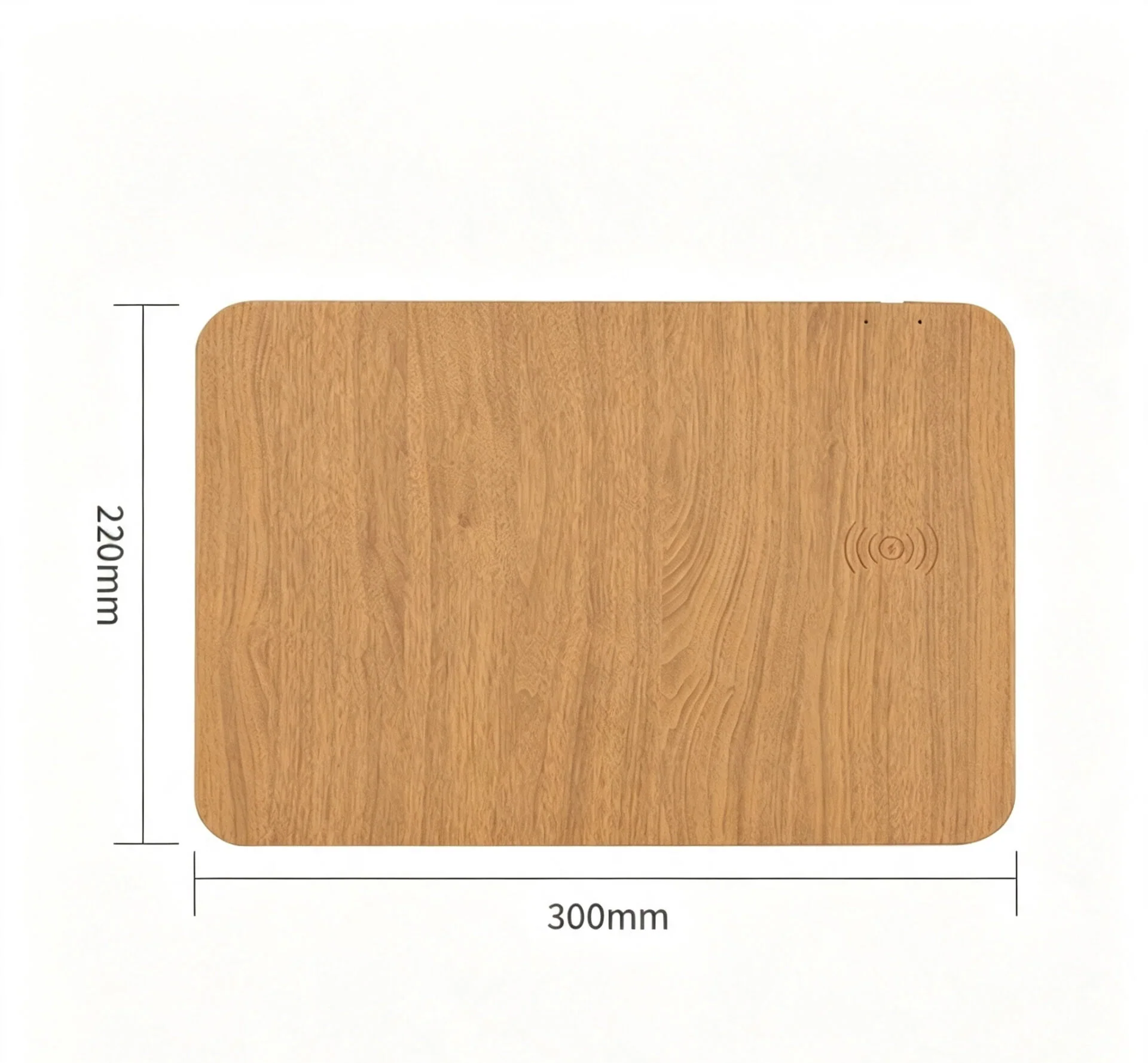 Wood Grain 2-in-1 Wireless Charging Mouse Pad | 15W Fast Phone Charger, Waterproof Smooth PU Leather Desk Mat For Work & Gaming