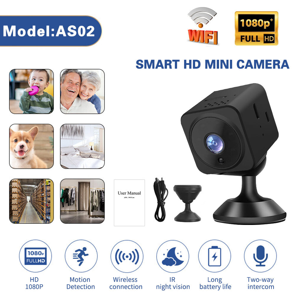 Portable Magnetic Spy Camera Small Hidden WiFi IP Camera 1080P Night Vision Wireless Remote Live View Home Security Surveillance Mini Camera