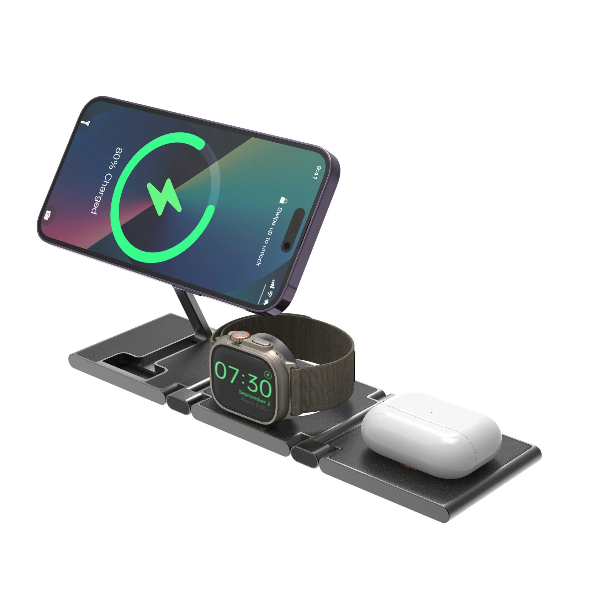 OEM 3-in-1 Magnetic Wireless Charger | Foldable Charging Dock Factory