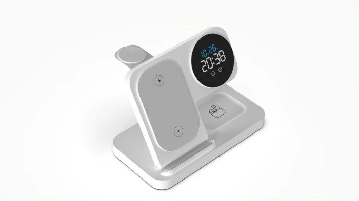 4-in-1 wireless charging stand with colock