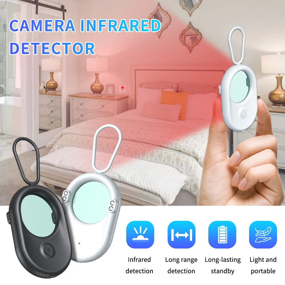 Portable Hidden Camera Detector, Infrared Anti Spy Camera Finder with Keychain