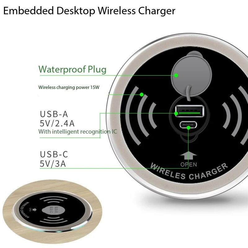 Embedded Desktop Wireless Charger